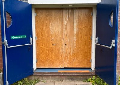 Fire Escape Panic Bar Replacement – Brackenbury Sports Centre, Felixstowe