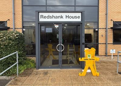 Aluminium Door Transom Closer Repair – Redshank House, Huntingdon, Cambridgeshire