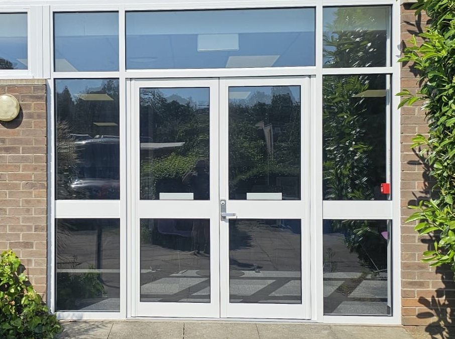 Aluminium Door Installation – Long Road Sixth Form College, Cambridge