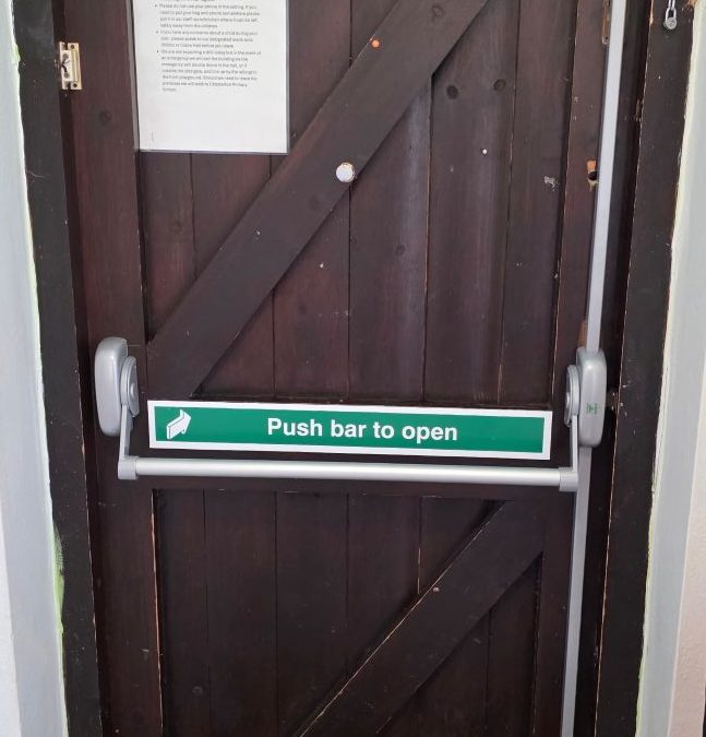 Fire Escape Panic Bar Replacement – Chesterton Village Hall, Bicester
